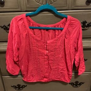 Pink American Eagle 3/4 length sleeve blouse